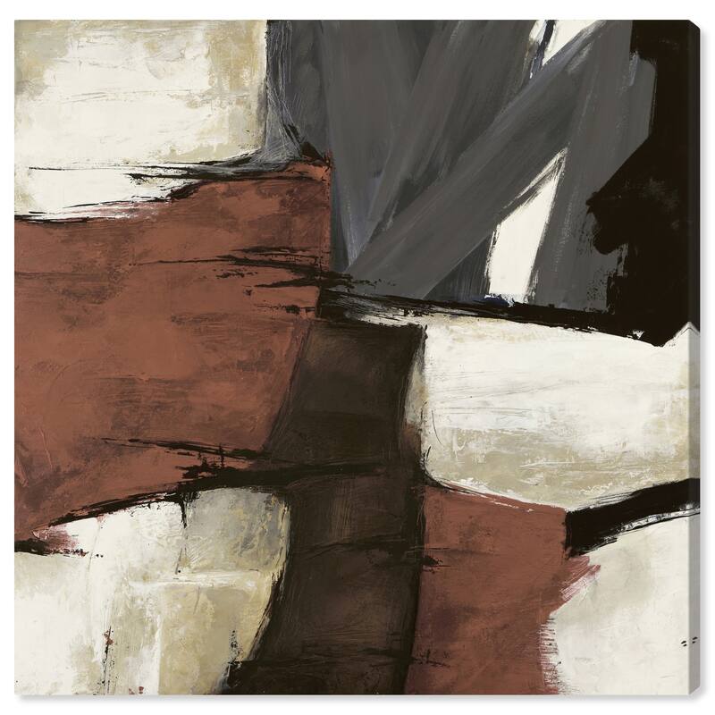 Wynwood Studio Abstract Sai - Rubrum 1SN767 bronze Brown and Cream White Modern & Contemporary Wall Art Canvas Print