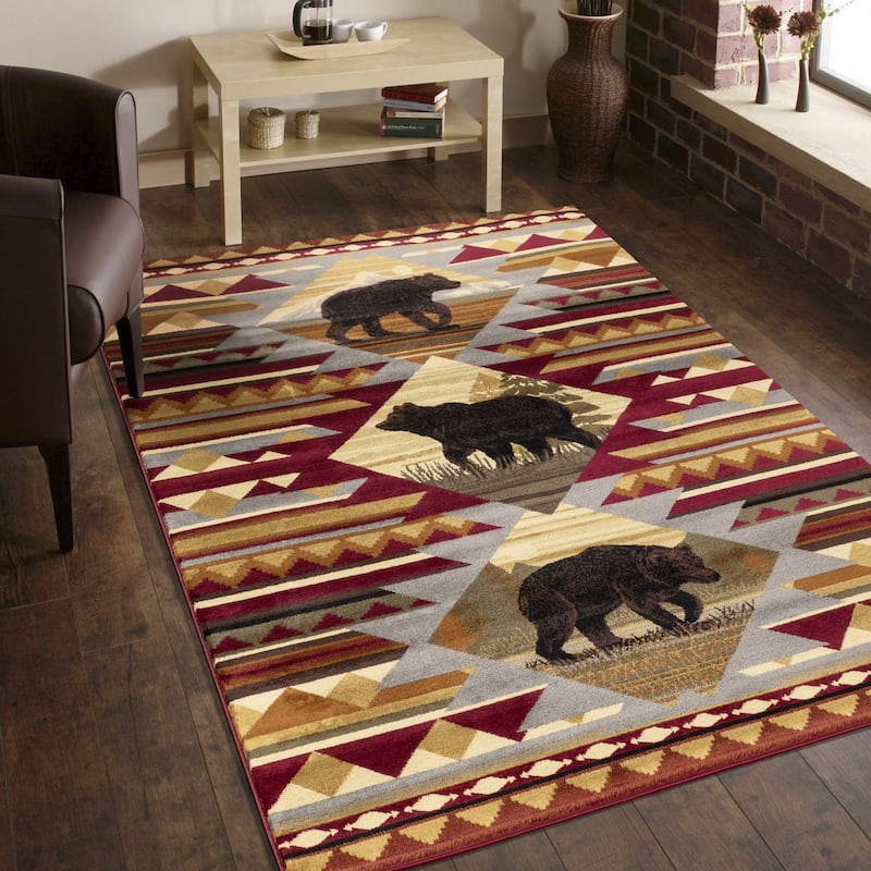 Nature's Nest GC_CBL3001 Multi Lodge Area Rug