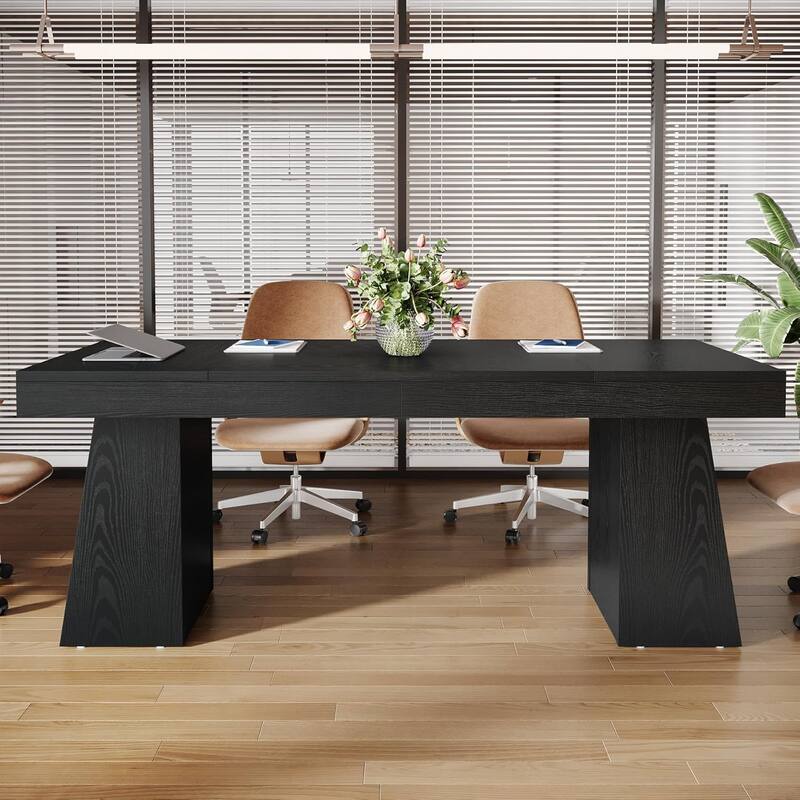 55.1" W Conference Table for 4-6 People, Modern Meeting Table