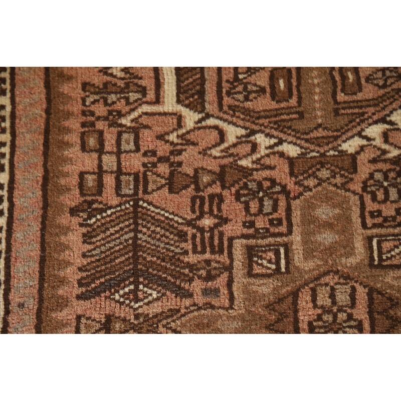 Tribal Gharajeh Persian Vintage Runner Rug Handmade Wool Carpet - 3'5"x 12'8"