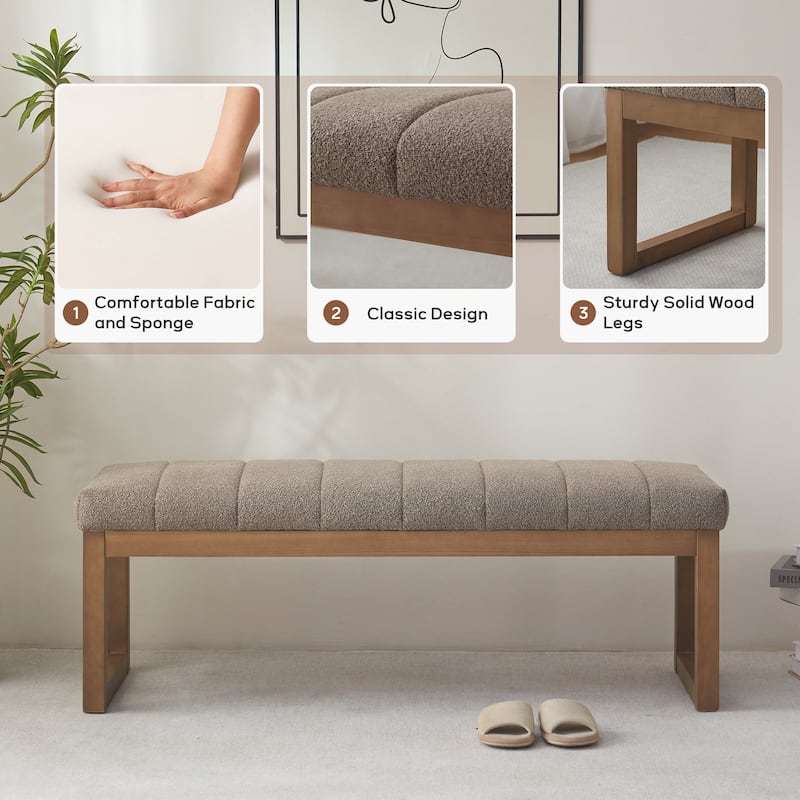 45" Entryway Upholstered Bench Shoe Rack Bench