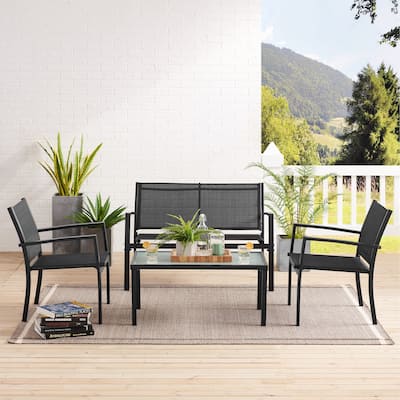 Corvus Antonio 4-piece Outdoor Sling Fabric Conversation Set
