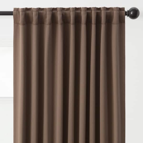 slide 2 of 8, Chanasya Solid Color Room Darkening Window Curtain Panel Pair (Set of 2) W52 x H63 Inches - Deep Taupe