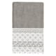 Authentic Hotel and Spa 100% Turkish Cotton Aiden White Lace Embellished Hand Towel - Dark Gray