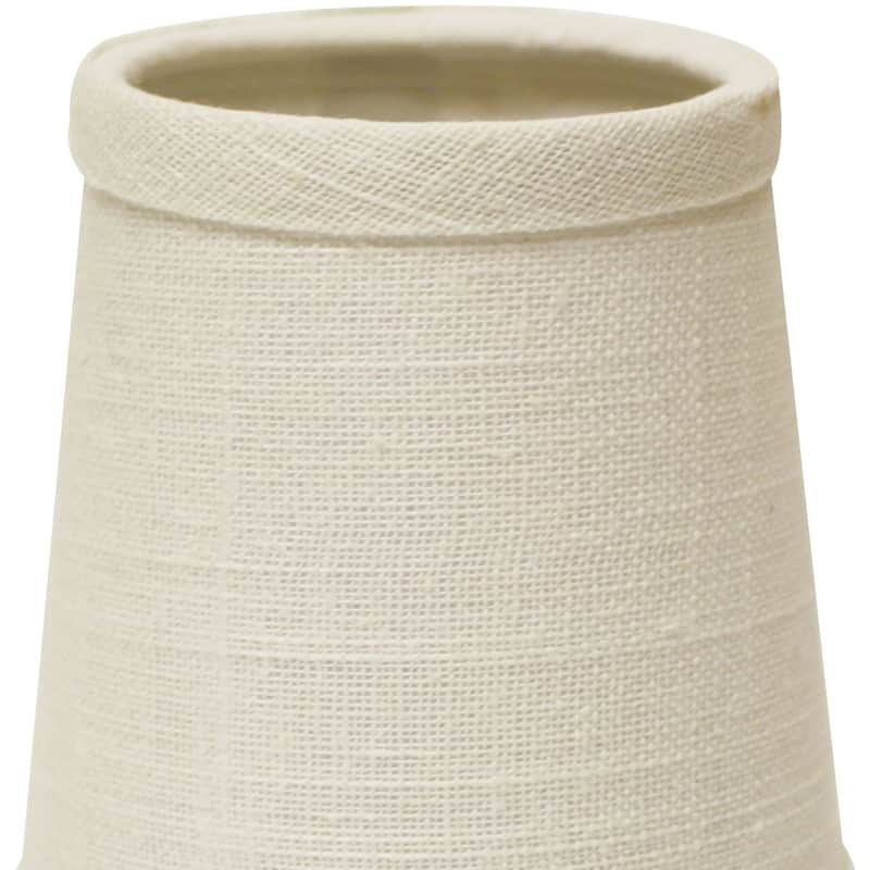 5" Off White Set of 6 Chandelier Linen Lampshades - 5"x5"x5"