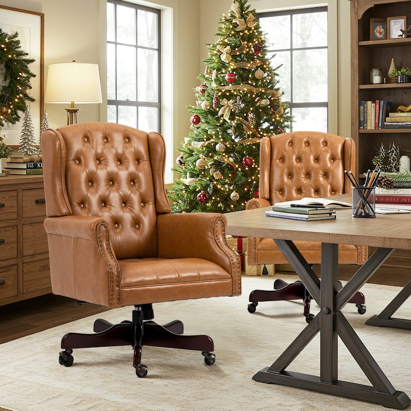 AVAWING Classic Executive Office Chair High Back Wingback Boss Chair
