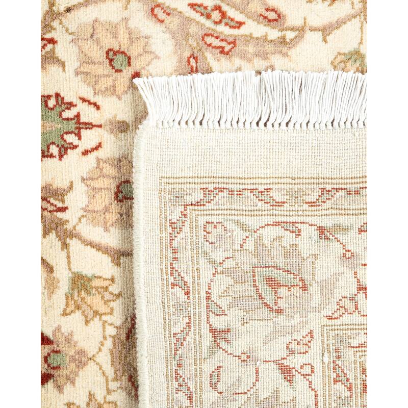 Overton Handknotted Wool Traditional Oriental Ivory Area Rug - 3' x 5'