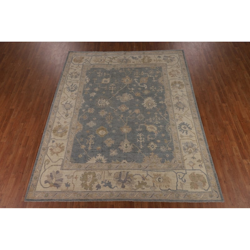 Floral Oushak Turkish Area Rug Handmade Wool Carpet - 8'1"x 9'10"