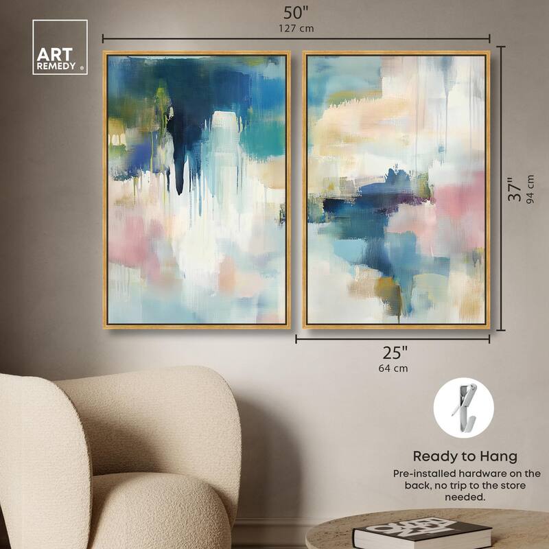 Pale Periwinkle II Canvas Set of 2 by Art Remedy