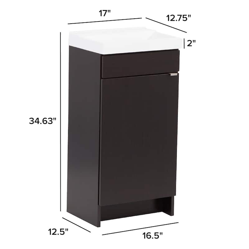 Merton 17" 1-Door Bathroom Vanity With White Sink Top