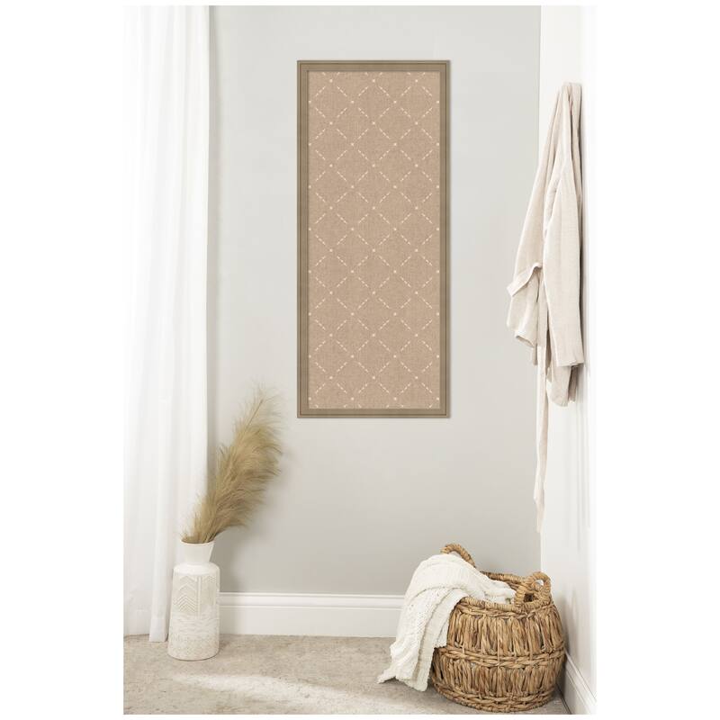 Kate and Laurel Pinboard Beige Lattice Pattern