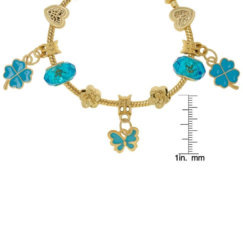 Victoria Townsend Gold Plated Butterfly & Lucky Charm Bracelet