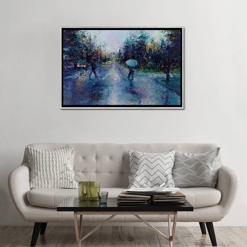 iCanvas "Slippery Sidewalk" by Iris Scott Framed
