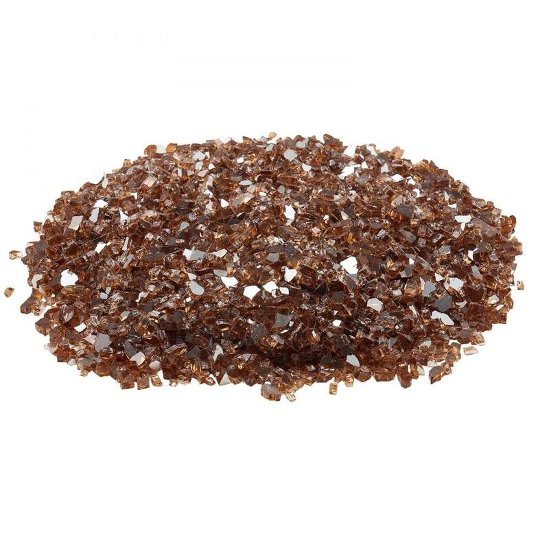 Copper Tempered Crushed Glass Fire Pit Rocks 10 lbs Heat Resistant - 1/4 inch