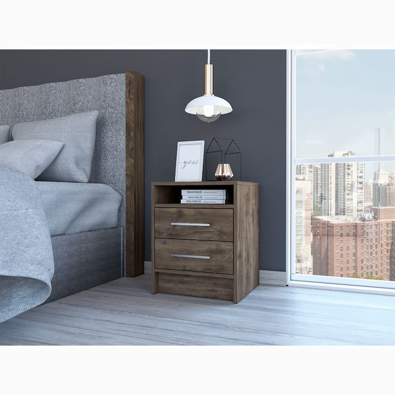 Superior Top Nightstand with Two Drawers
