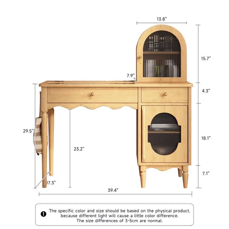 JASIWAY Modern Makeup Vanity Desk with Glass Desktop