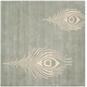 preview thumbnail 28 of 60, SAFAVIEH Handmade Soho Simi Peacock Feather N.Z. Wool Rug 6' Square - Grey/Ivory - Square