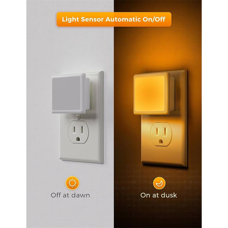 LED Night Lights Plug into Wall 2-Pack