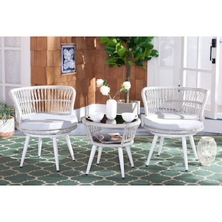 Safavieh Outdoor Living Kyomi 3-Piece Lounge Set - 26"W x 24"D x 26"H