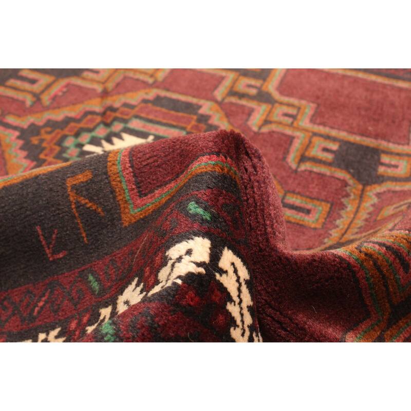 ECARPETGALLERY Hand-knotted Teimani Dark Burgundy Wool Rug - 3'0 x 4'4