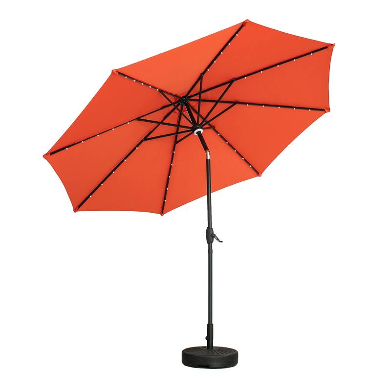 Ainfox 10ft Patio Umbrella with Lights Outdoor Solar Umbrella