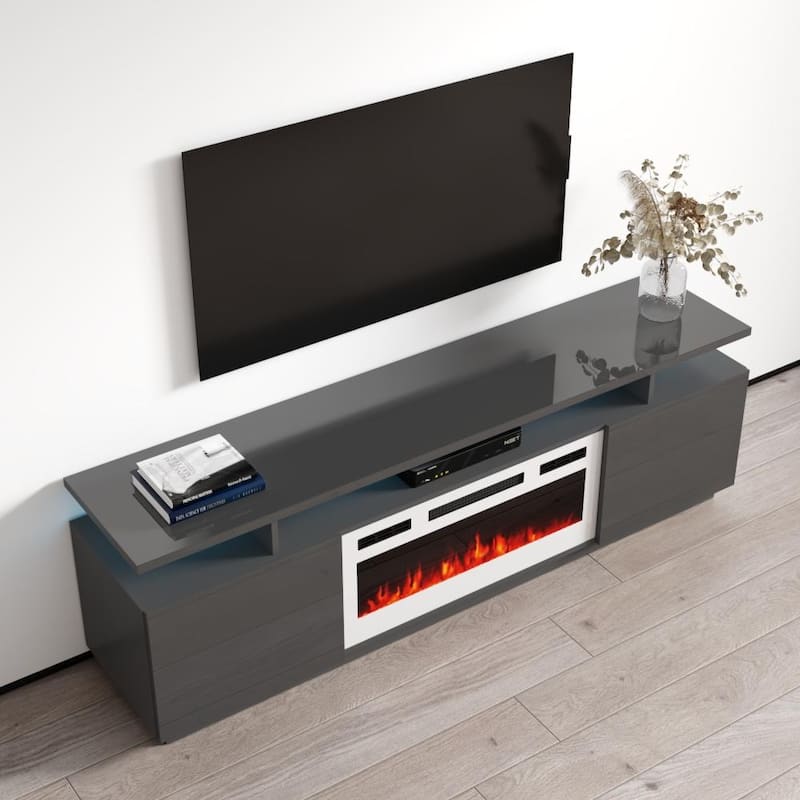 Eva-KWH Modern 71-inch Electric Fireplace TV Stand