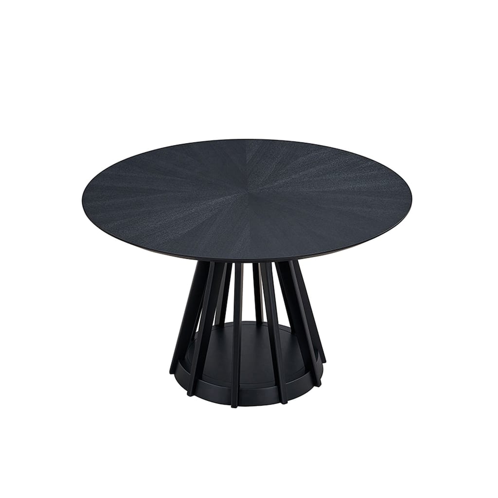 47.24 Inch Round Dining Table for 4, Space-Saving Wooden Kitchen Table - Modern Design with Sturdy Pedestal Base