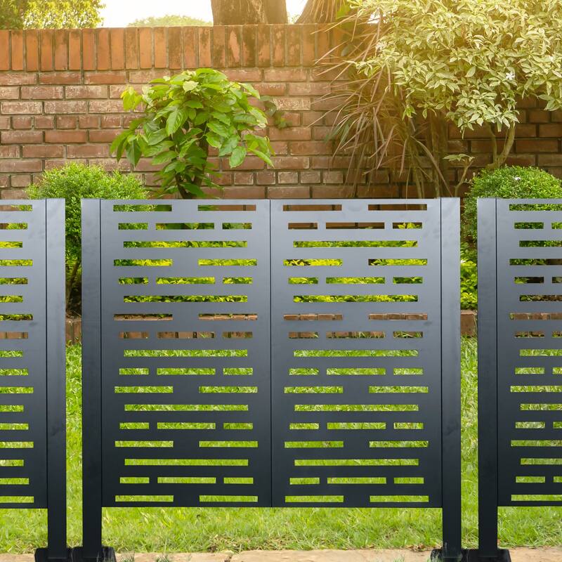 Metal Privacy Fence Cover for Outdoor Air Conditioner Units, Ideal for Concealing AC Units