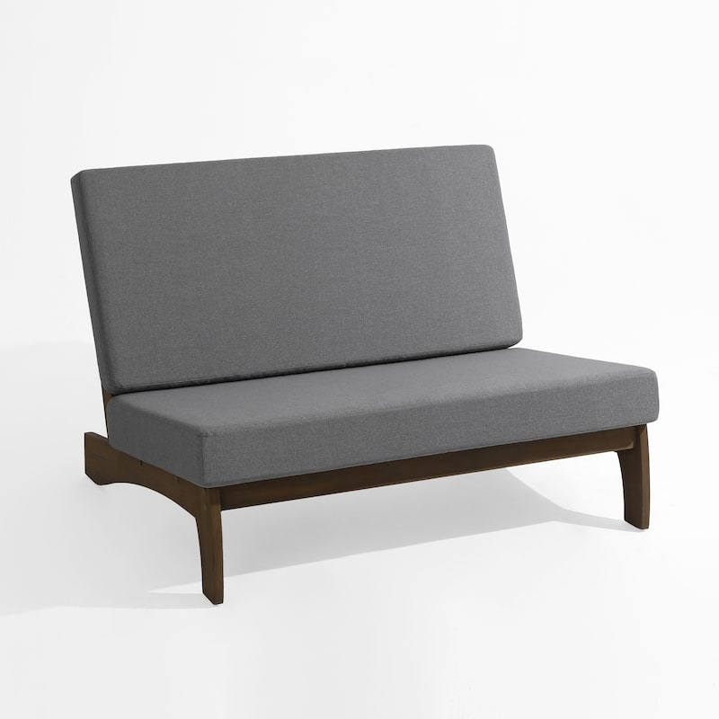 Outdoor Furniture Teak Wood Armless Loveseat Sofa With Cushion