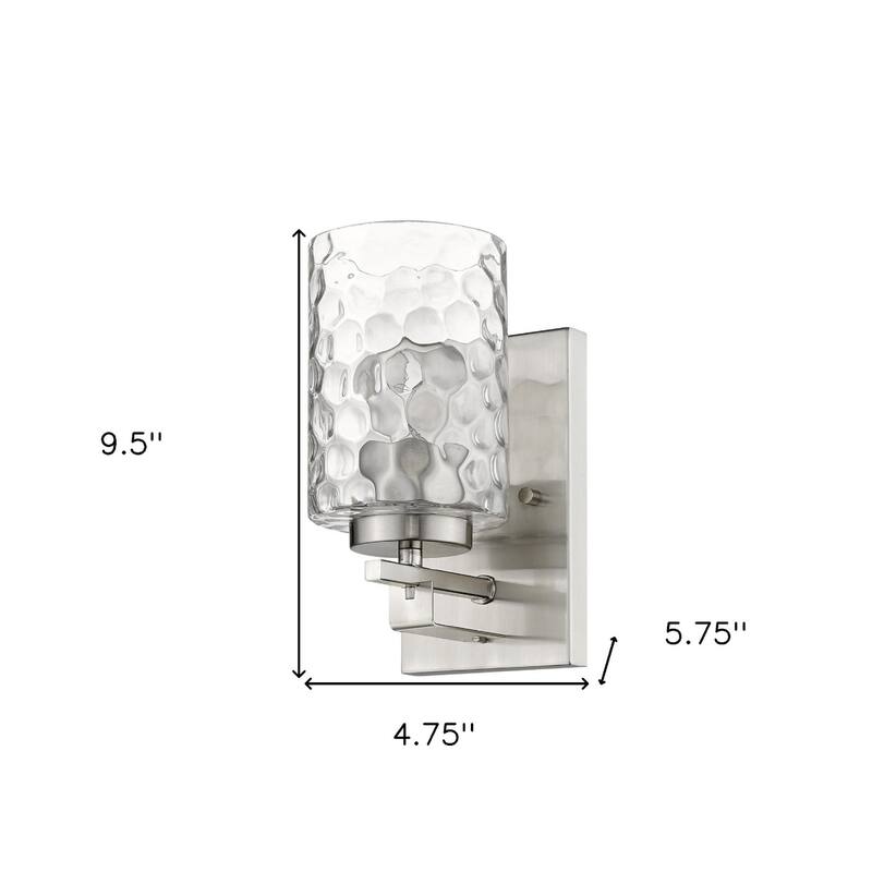 Transitional Hardwired Wall Sconce Light Fixture with Clear Glass Shade and Dimmable Damp Rated - 9.5" H x 4.75" W x 5.75" D