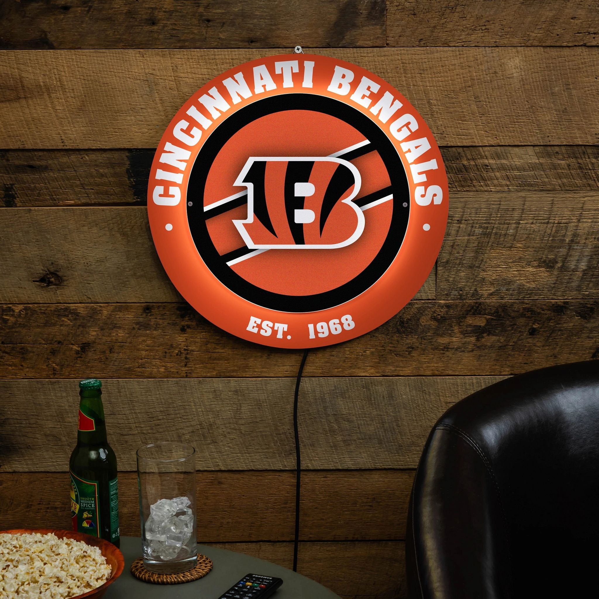 Cincinnati Bengals LED Metal Lit Wall Sign Decor