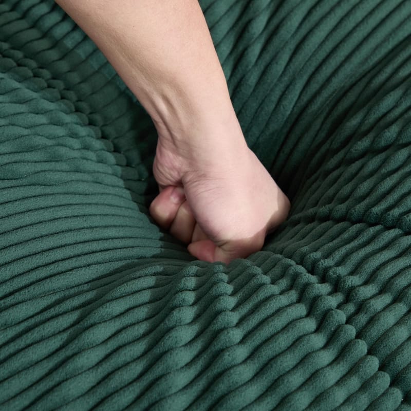 102.95" L-Shaped Corduroy Sectional Sofa with Movable Ottoman