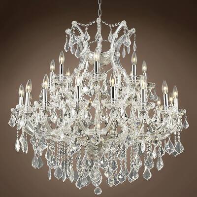 Maria Theresa 24 Light 36" Chrome Chandelier With Swarovski Crystals - 36.00