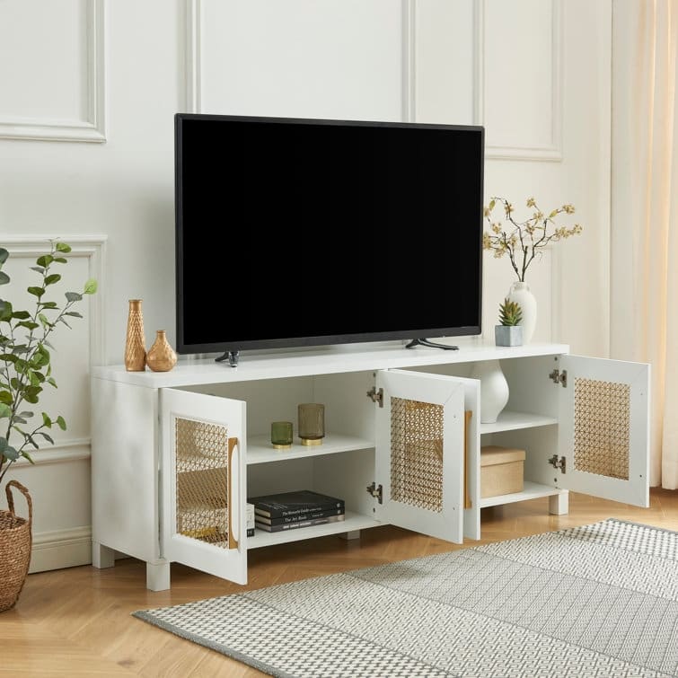 69.5'' Wood TV Stand Media Console Entertainment Center