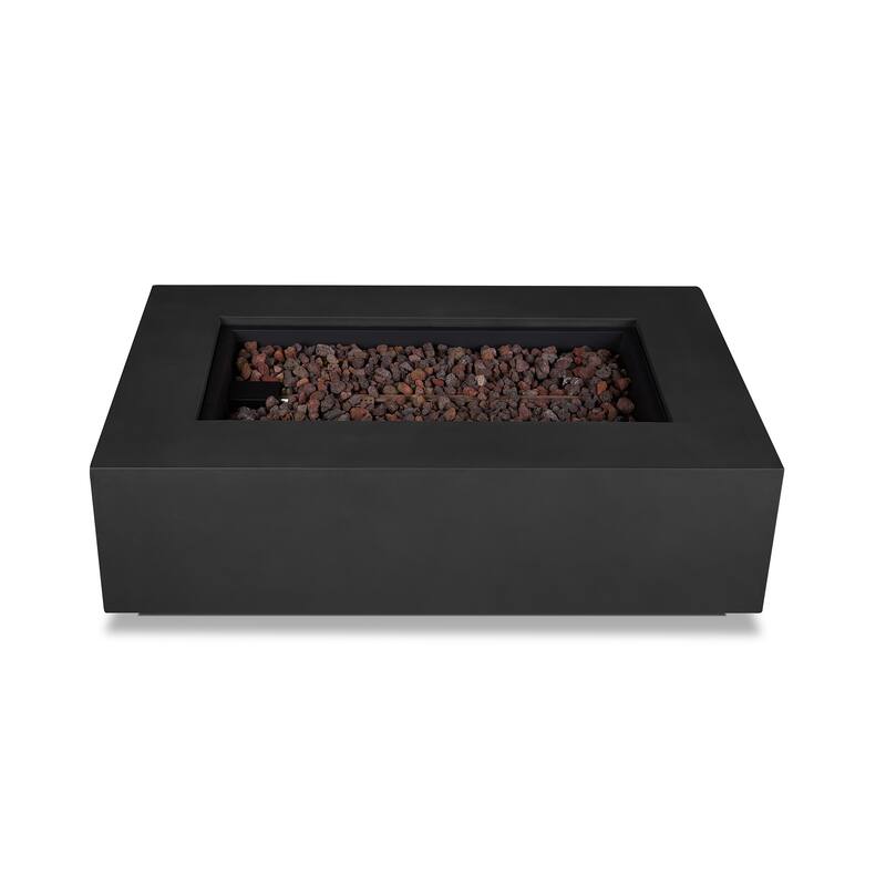 Aegean 50" Rectangle Gas Fire Table in Weathered Slate by Real Flame