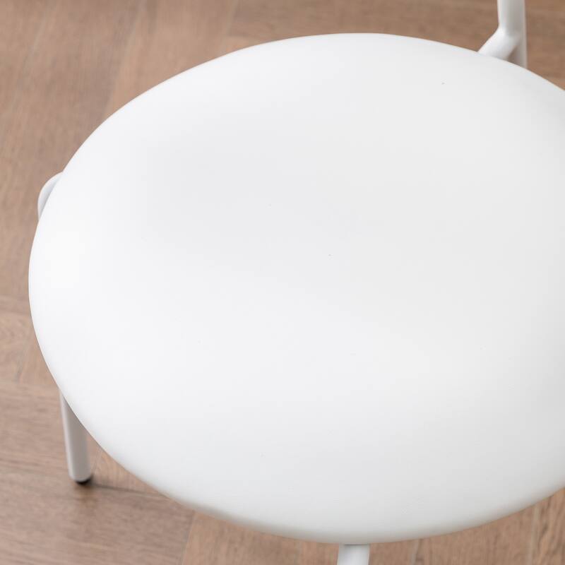 24 in. Rattan Counter Height Bar Stools with Faux Leather Seat (set of 2)