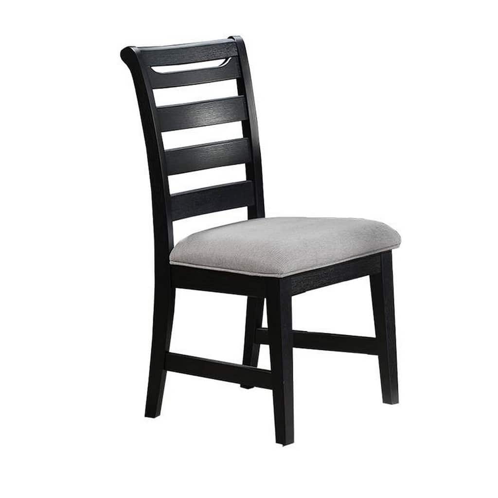 Black/Gray Fabric Upholstered Wood Frame Dining Chair, Sturdy Dining Chair for Dining Rooms - 21.75