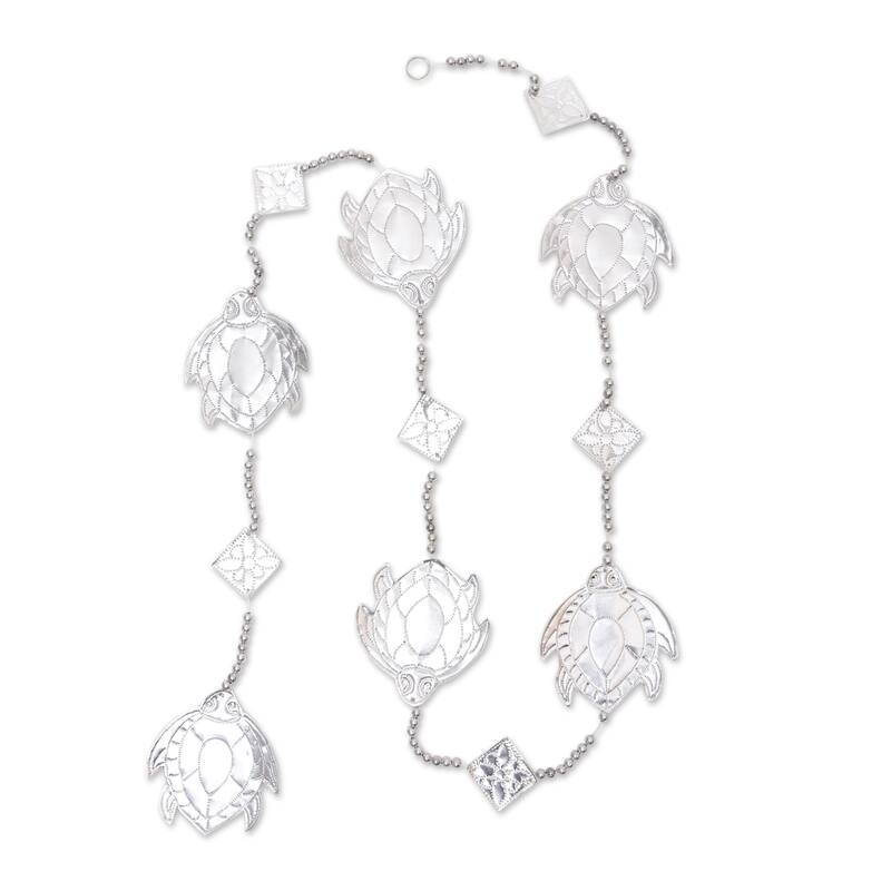 Novica Handmade Wise Shells Aluminum Garland