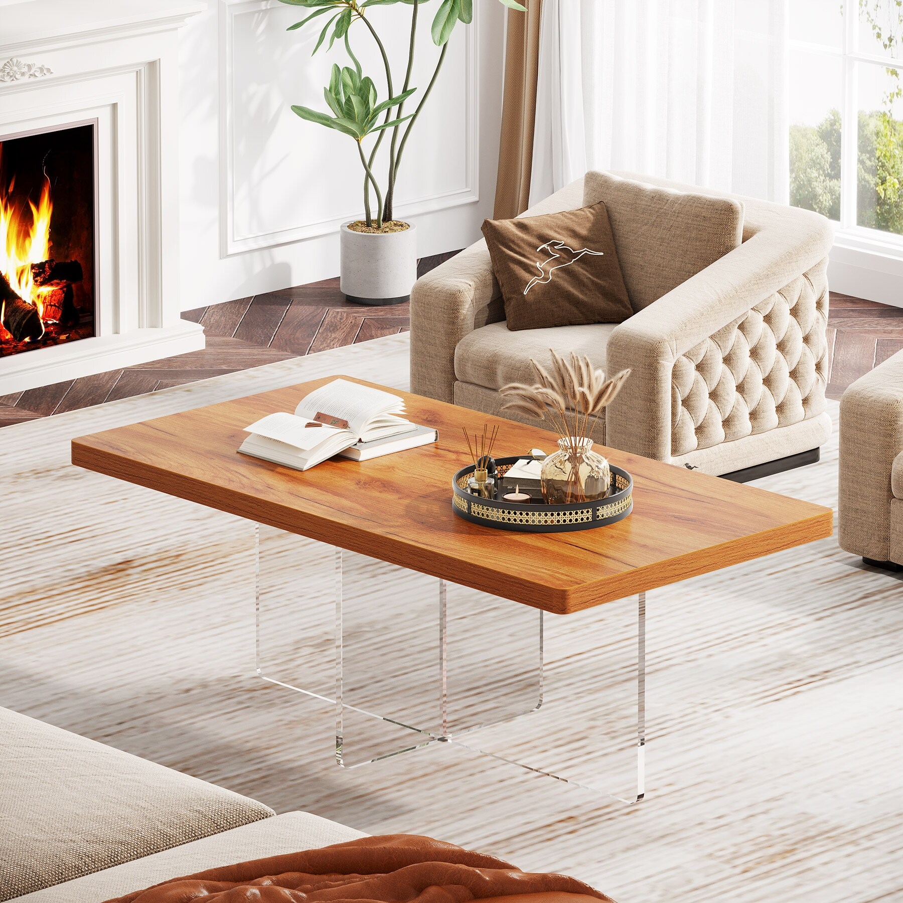 Acrylic rectangle store coffee table