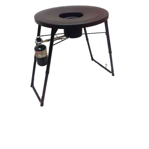 Fryin' Saucer Outdoor Portable Propane Deep Fryer, Camping Grill & More FS-1307 - Black - 25” x 25” x 6”