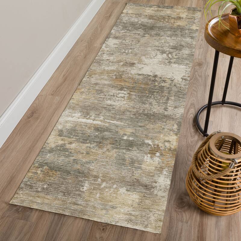 Machine Washable Indoor/ Outdoor Casual Ombre Chantille Rug