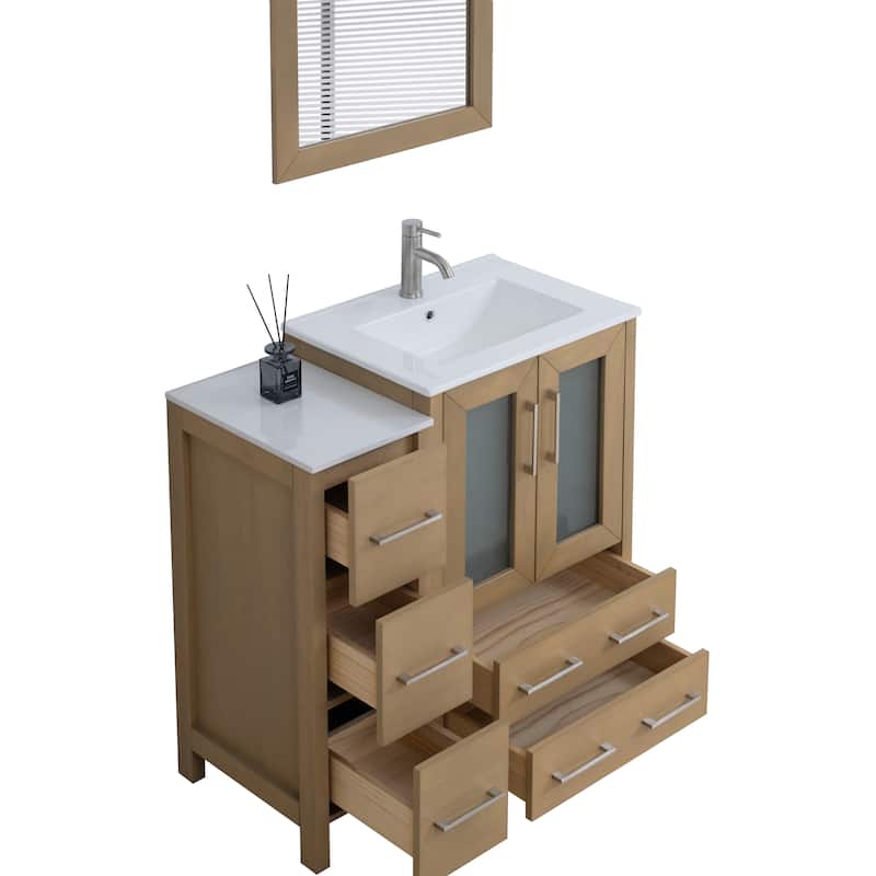 Vanity Art 36-Inch Single Sink Bathroom Vanity with Top & Free Mirror - 36 X 18.1 X 35.8