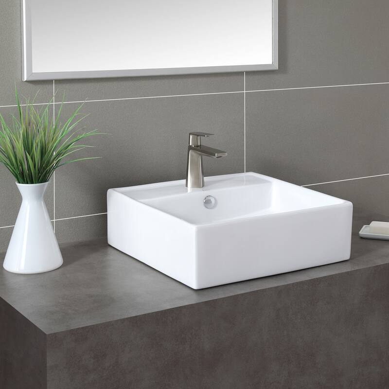 Kraus 18-1/2" Ceramic Vessel Bathroom Sink - Includes Pop-Up Drain