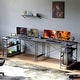 preview thumbnail 65 of 113, Small L Shaped Desk with Storage Shelves Corner Computer Desk