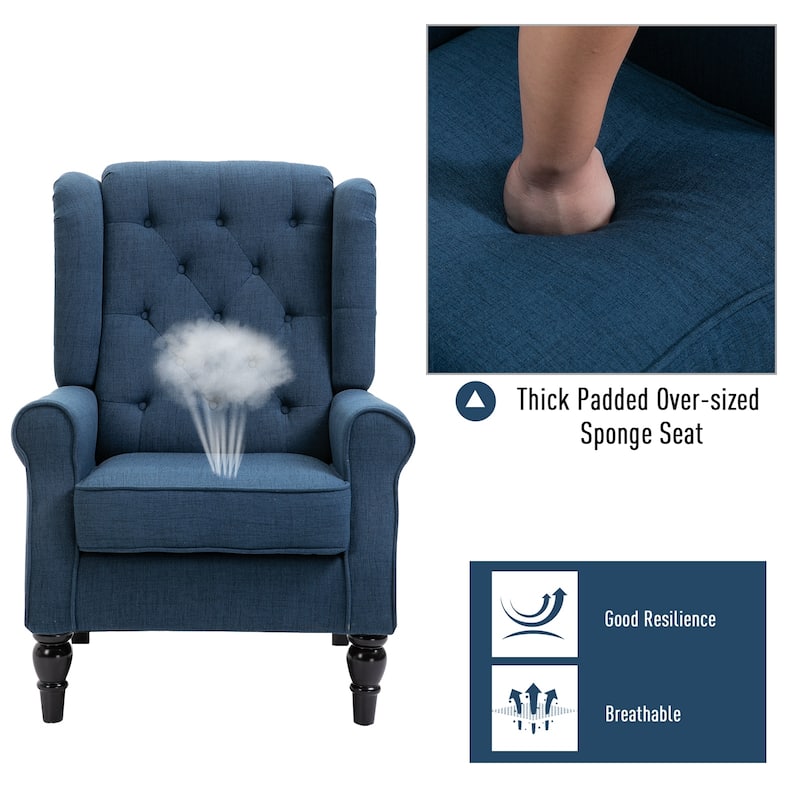 HOMCOM Copper Grove Guanta Tufted Wood Leg Accent Chair