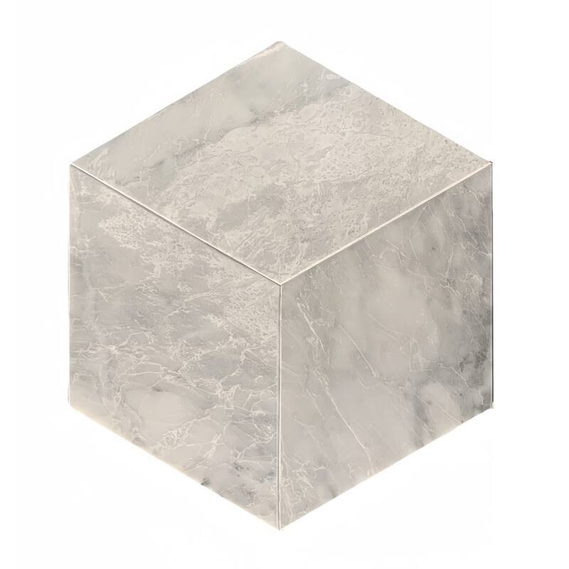 Roomfitters Hexagon Marble Tile for Wall and Floor, Polished Natural Stone, Genuine Marble, 12-Piece Box, Carrara Gray