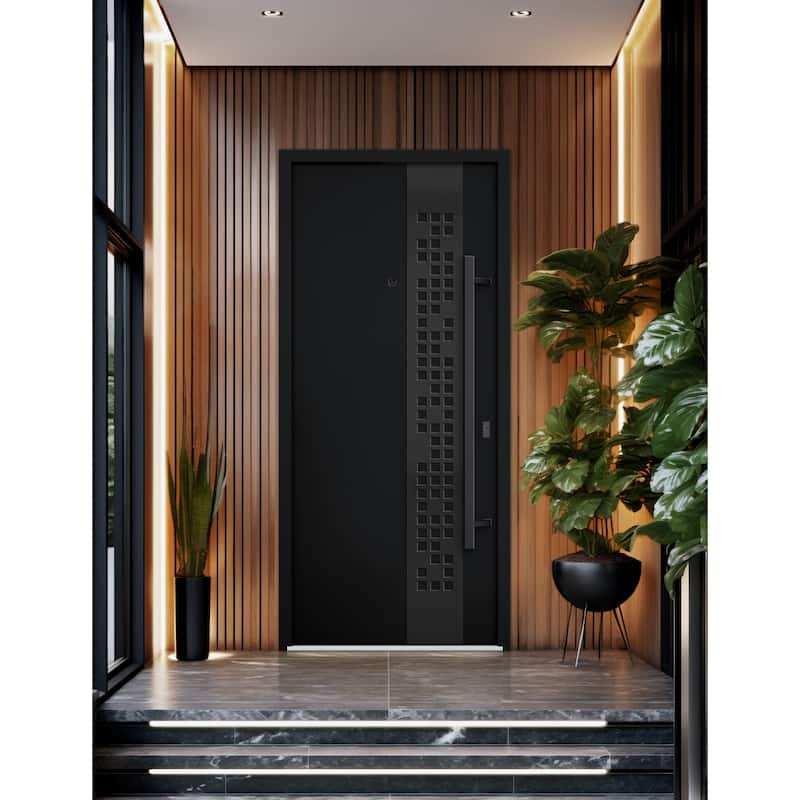 VDOMDOORS | Front Door Exterior Door | Fiberglass | Frame & Hardware Included | 18x80, Oak Entry Door Steel Entry Door