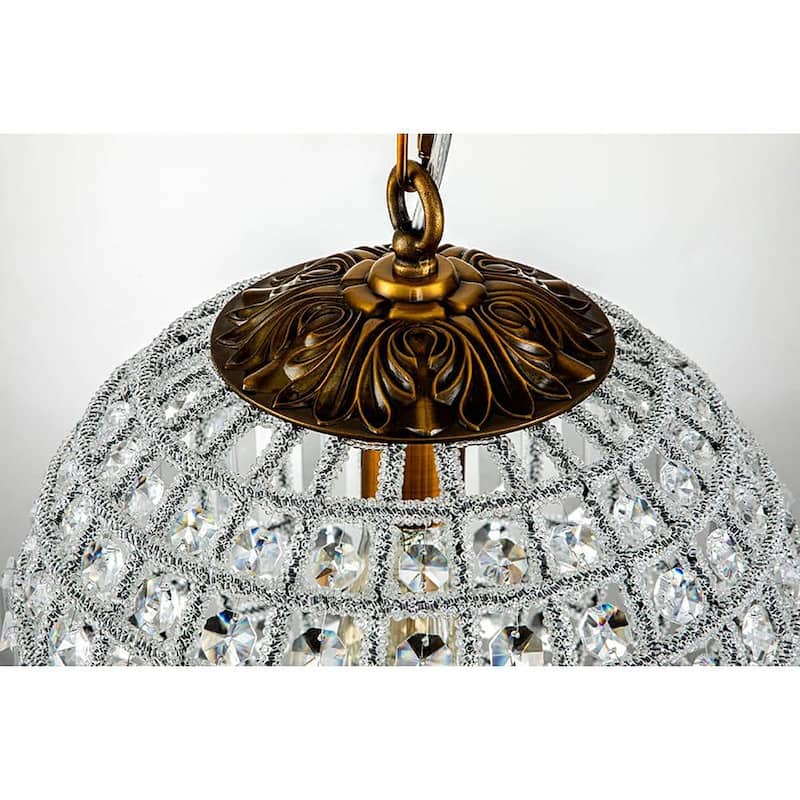1/3/5-Light Retro French Crystal Globe Chandelier