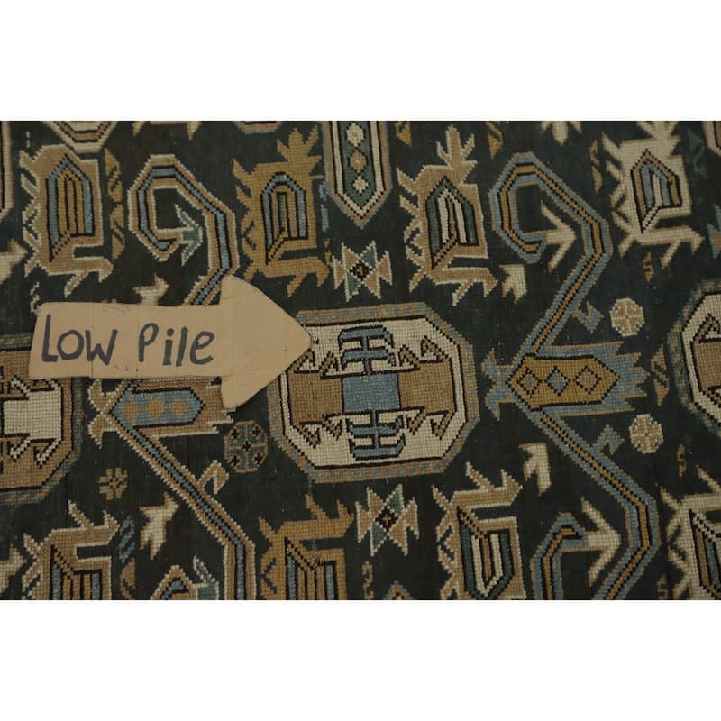 Hand Knotted Oriental 100% Wool Carpet Traditional Tribal Greys & Charcoal Kazak Area Rug - 6' 1'' X 3' 3''
