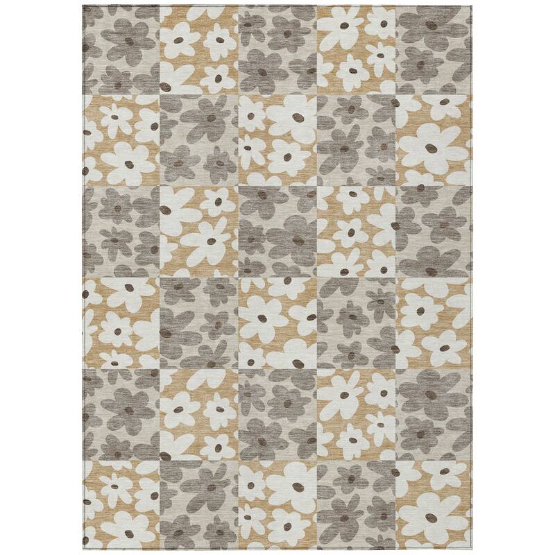 Machine Washable Indoor/ Outdoor Floral Krissy Chantille Rug